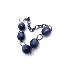 Load image into Gallery viewer, Charcoal Oval Moonglow Stations Bracelet