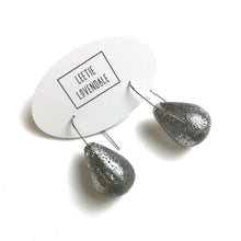 Load image into Gallery viewer, Bright Silver Glitter Bomb Drop Earrings