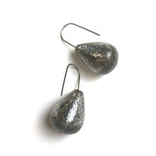 Load image into Gallery viewer, Bright Silver Glitter Bomb Drop Earrings