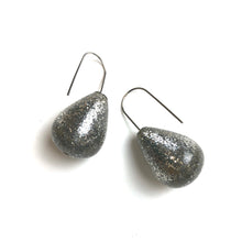 Load image into Gallery viewer, Bright Silver Glitter Bomb Drop Earrings