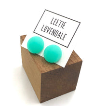 Load image into Gallery viewer, Seafoam Frosted Retro Button Stud Earrings