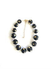 Load image into Gallery viewer, Black &amp; Gold Superstar Beaded Amelia Necklace
