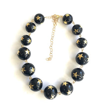 Load image into Gallery viewer, Black &amp; Gold Superstar Beaded Amelia Necklace
