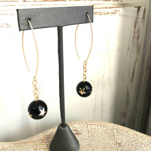 Load image into Gallery viewer, Black &amp; Gold Super Star RainChain Drop Earrings