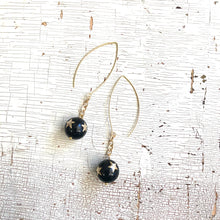 Load image into Gallery viewer, Black &amp; Gold Super Star RainChain Drop Earrings