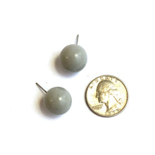 Load image into Gallery viewer, Grey Lucite Large Ball Stud Earrings