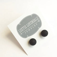 Load image into Gallery viewer, Black Petite Matte Lucite Ball Stud Earrings