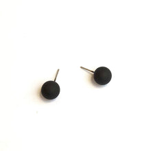 Load image into Gallery viewer, Black Petite Matte Lucite Ball Stud Earrings