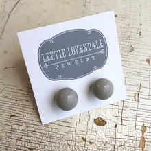 Load image into Gallery viewer, Light Grey Lucite Ball Stud Earrings