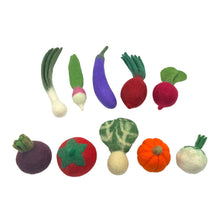 Load image into Gallery viewer, **Pre-order (Ships in 2-3 Weeks)**Handmade in Nepal 100% Wool Felt Foods Play Set for Pretend Cooking and Farmer's Market Play