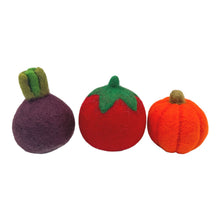 Load image into Gallery viewer, **Pre-order (Ships in 2-3 Weeks)**Handmade in Nepal 100% Wool Felt Foods Play Set for Pretend Cooking and Farmer's Market Play