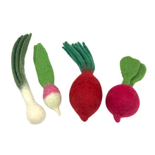 Load image into Gallery viewer, **Pre-order (Ships in 2-3 Weeks)**Handmade in Nepal 100% Wool Felt Foods Play Set for Pretend Cooking and Farmer's Market Play
