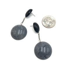 Load image into Gallery viewer, Black &amp; Marbled Grey Chain-Link Earrings *
