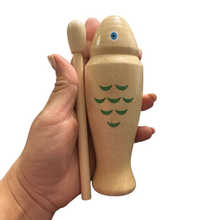 Load image into Gallery viewer, wooden-fish-guiro-hand-percussion-instrument-with-mallet