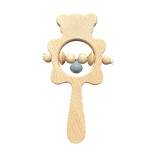 Load image into Gallery viewer, Wooden Bear Rattle Shaker – Gray Bell Edition