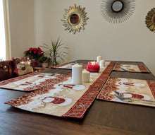 Load image into Gallery viewer, Tache Mr. &amp; Mrs. Snowman Couple Woven Tapestry Table Runners (10323TR)