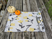 Load image into Gallery viewer, DaDa Bedding Set of 4-Pieces Sunshine Yellow Fleur Spring Tapestry Dining Table Placemats 13” x 19” (18112)