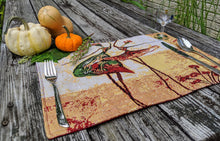 Load image into Gallery viewer, Tache Abstract Art Ballet Ballerina Dancers Beige Woven Tapestry Placemat Set (18110)