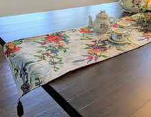 Load image into Gallery viewer, DaDa Bedding Floral Roses Tropical Paradise Birds Woven Tapestry Dining Table Runner (18116)