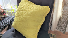 Load image into Gallery viewer, DaDa Bedding Hand-Made Tuscan Sun Yellow Sherpa Backside Quilted Throw Pillow - 18" x 18"