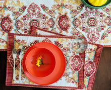 Load image into Gallery viewer, Tache Elegant Burgundy Ornate Paisley Woven Tapestry Table Runner (18194)
