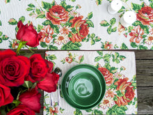 Load image into Gallery viewer, Tache Sweet Roses Vintage Ivory Woven Tapestry Placemat Set (17593PM)