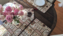 Load image into Gallery viewer, DaDalogy Bedding Cottage Mughal Floral Woven Tapestry Table Runner, Light Fleur White Botanical Vintage (18196)