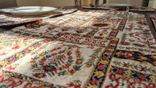 Load image into Gallery viewer, DaDalogy Bedding Cottage Mughal Floral Woven Tapestry Table Runner, Light Fleur White Botanical Vintage (18196)
