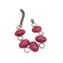 Load image into Gallery viewer, Cranberry Jelly Bean Stations Bracelet