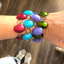 Load image into Gallery viewer, Aqua Blue Jelly Bean Stations Bracelet
