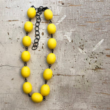 Load image into Gallery viewer, Yellow Matte Oval Beaded Amelia Necklace