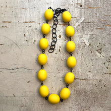 Load image into Gallery viewer, Yellow Matte Oval Beaded Amelia Necklace