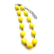 Load image into Gallery viewer, Yellow Matte Oval Beaded Amelia Necklace
