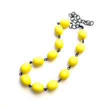 Load image into Gallery viewer, Yellow Matte Oval Beaded Amelia Necklace