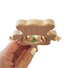 Load image into Gallery viewer, Wooden Bear Rattle Shaker – Green Bell Edition