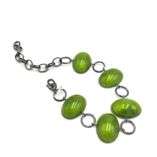 Load image into Gallery viewer, Olive Green Jelly Bean Stations Bracelet