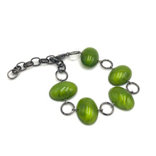 Load image into Gallery viewer, Olive Green Jelly Bean Stations Bracelet