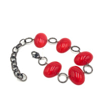 Load image into Gallery viewer, Cherry Jelly Bean Stations Bracelet
