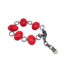 Load image into Gallery viewer, Cherry Jelly Bean Stations Bracelet