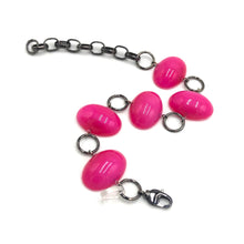 Load image into Gallery viewer, Hot Pink Jelly Bean Stations Bracelet