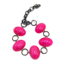 Load image into Gallery viewer, Hot Pink Jelly Bean Stations Bracelet