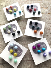 Load image into Gallery viewer, Sky Stud Earring Set | 8mm Vintage Lucite Triple Studs Set