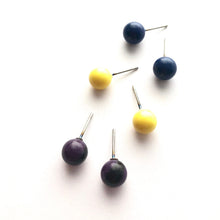Load image into Gallery viewer, Jewel Tone Batik Mix Stud Earring Set | 8mm Vintage Lucite Triple Studs Set