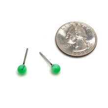 Load image into Gallery viewer, Green Stripe Moonglow Tiny Ball Stud Earrings
