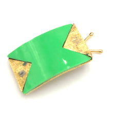 Load image into Gallery viewer, Green Deco Barrette *AS IS - Vintage Patina