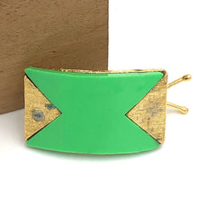 Load image into Gallery viewer, Green Deco Barrette *AS IS - Vintage Patina