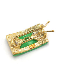 Load image into Gallery viewer, Green Deco Barrette *AS IS - Vintage Patina