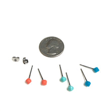 Load image into Gallery viewer, Peach Turquoise &amp; Aqua Tiny Spike Stud Earrings Set