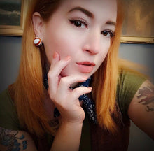 Load image into Gallery viewer, Metallic Gold Mercury Lucite Retro Button Stud Earrings