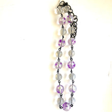 Load image into Gallery viewer, Purple &amp; Clear Snowglobe Beaded Amelia Necklace